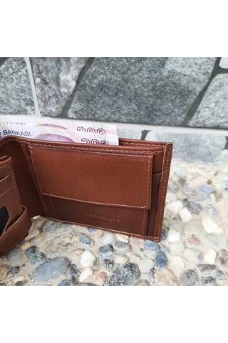 Gvnbag Hakiki Deri Erkek Bozuk Para Gözlü Taba Cüzdan Gvn-0132