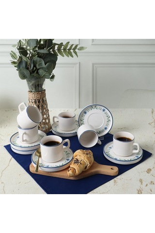 Lexroo Daphne Stackable Çay Takımı 12 Parça 6 Kişilik 22921-24 Çok Renkli