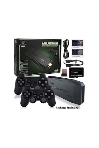 Lobo 2.4g Uyumlu Kablosuz Çift Kol Oyunlar 4k Game Stick 3500 Oyun Atari