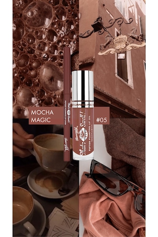 Barry M That's Swell Peptide Dudak Lip Gloss Set Lip Liner Ve Lip Gloss Mocha Magic Çikolata Kahvesi