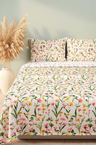 Botanical Çift Kişilik Peluş Battaniye Çok Renkli
