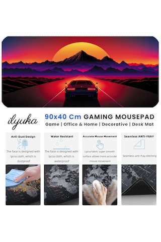 İlyuka Mousepad 90x40cm Büyük Boy Xxl Mp489040 Car Ride