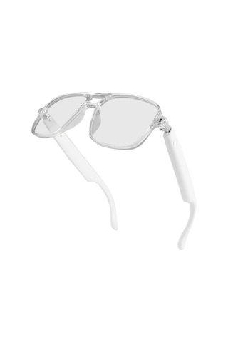 Honeybeeshop Lıfebee Beyaz Akıllı Ses Gözlük Dokunmatik Kontrol Kablosuz Kulaklık Mikrofon Usb Şarj Eller Serbest Aramalar Sesli Asistan Uyumlu