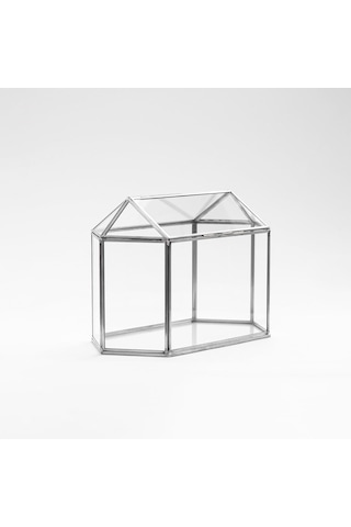 30x15x20cm Gümüş Geometrik Teraryum Cam Fanus Takı Aksesuar Çikolata Kutusu Dekoratif Yapımı