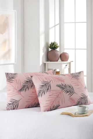 Marla Home 2'li Yastık Kılıfı Pamuklu 50x70 Cm Pembe Palm Marla Home 2'li Yastık Kılıfı Pamuklu 50x70 Cm Pembe Palm