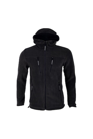 Ghassy Co. Tactical Army Erkek Polar Kapşonlu Ceket Siyah