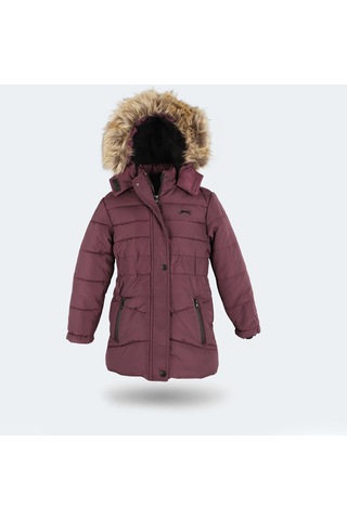 Slazenger CANDY NEW Çocuk Kapüşonlu Mor Mont & Kaban