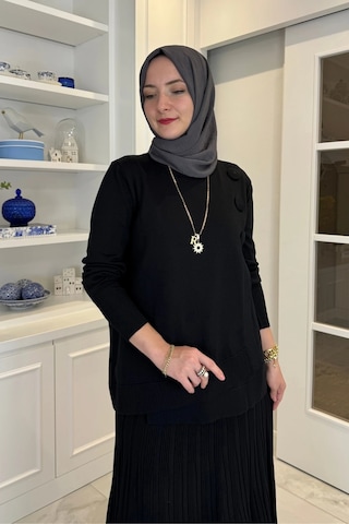 Rabia Şamlı Rana Triko Takım Siyah Normal