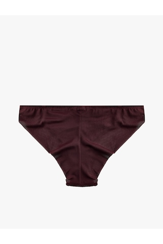 Koton Normal Bel Rahat Kalıp Dantel Detaylı Brief Külot Bordo 7wlk30065mk