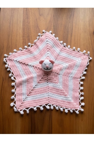 Kozababy Handmade El Örgüsü Bebek Hediye Seti - Amigurumi Uyku Arkadaşı, Çiçekli Bebek Şapkası Ve Yelek Takımı Özel Kutulu Pembe - Beyaz