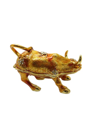 Swarovski Taşlı Sinirli Boğa - Gizli Hazneli Masaüstü Hediyelik S