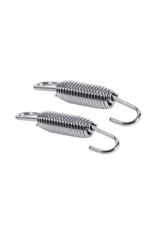 Geeroyoo Motosiklet Egzos Borusu Tutan Sertliflik Yayları 2 Adet + Kaynaklı Tutucular 2 Adet - 65mm Uzunluk, 1cm Çap, Dayanıklı Inox Yapı