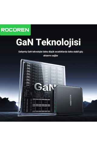 Rocoren 160w 3 Type-c Ve 3 Usb-a 6 Portlu Şarj Cihazı Laptop Uyumlu Gan Masaüstü Şarj İstasyonu