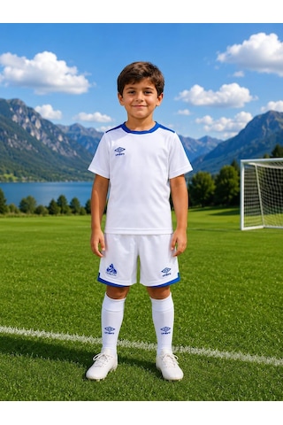 Alexandergardi Çocuk Futbol Ve Antreman Şortu Mavi - Beyaz