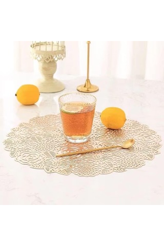 15 "preslenmiş Vinil Yuvarlak Placemats, 6 Set, Yemek Odaları 15,7x23,6 İnç