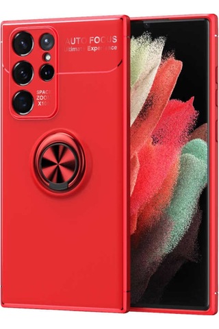 Galaxy S22 Ultra Kılıf Zore Ravel Yüzüklü Silikon Kılıf