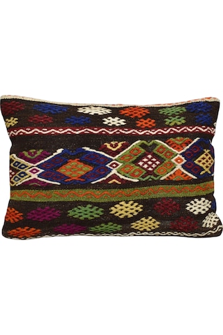 Zehra Abla Halı Yeni El Dokuma Dekoratif Kilim Kırlent Yastık Kılıfı 6685 Çok Renkli