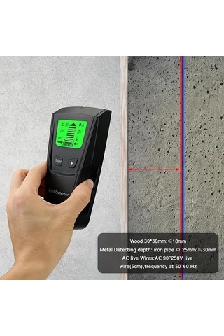 Xuweiwei 3sü 1 Çiftlik Bulucu Duvar Tarama Lcd Ekranlı Hassas Çiftlik Sensörü Turuncu Ahşap Metal Ac Kablo Dedektörü Otomatik Kapanma