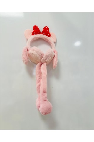 Gala Sesli Harektli Mıckey Mause Çocuk Peluş Kulaklık Pembe