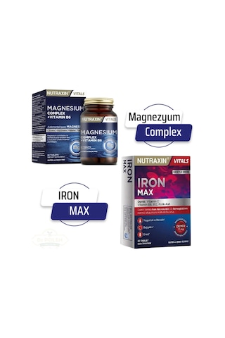 Magnezyum Complex 60 Tablet 125 Mg & Nutraxin Iron Max 17 Mg Magnezyum Complex 60 Tablet 125 Mg & Nutraxin Iron Max 17 Mg