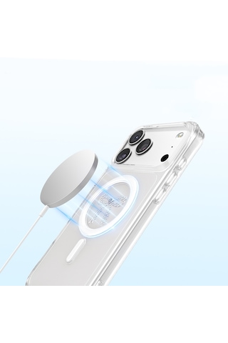 İphone 18 Pro Max Uyumlu Kılıf M-safe Şarj Özellikli Zore Paris Mova Sert Pc Kapak Şeffaf