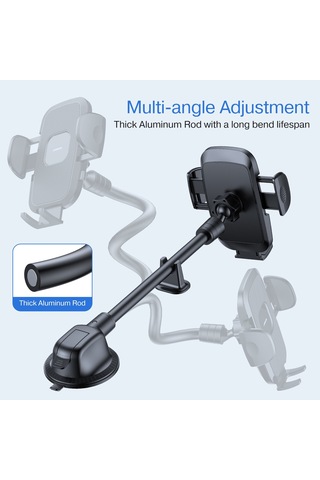 Joyroom Jr-zs259 360 Derece Dönebilen Mekanik Araç Tutucu, Stil: Uzun Kol Enayi Siyah