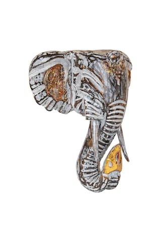 Dekoratif Ahşap Fil Objesi El Yapımı Doğal Tasarım 21 Cm X 21 Cm-89