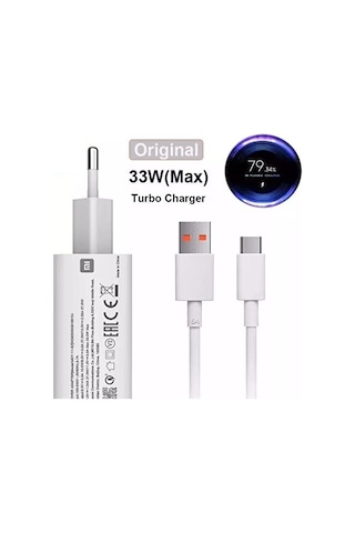 Mı Xiaomi Şarj Aleti 33 Watt Note 8/9/10 Hızlı Şarj Aleti Başlık+kablo Set 33 W Turbo