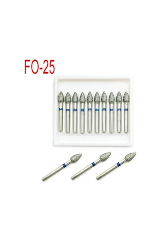 10 Adet/takım Diş Elmas Burs Matkaplar Parlatma Beyazlatma Ürün Yüksek Hızlı El Aleti İçin Diş Burs Fo-25