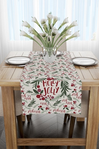 Kırmızı Yeşil Yılbaşı Temalı Dijital Baskılı Runner Cgh794-Rn