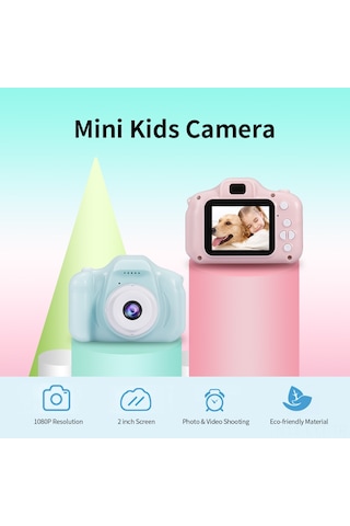 Youtek X2 Çocuk Dijital Kamera: 3mp Fotoğraf, 1080p Video, Taşınabilir Mini Kamera Yeşil Yeşil