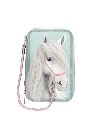 Miss Melody 3 Katlı İçi Dolu Kalem Çantası Horse Head Application 13692 Çok Renkli