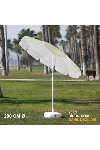 Krem Plaj Şemsiyesi 200 Cm Ø Krem