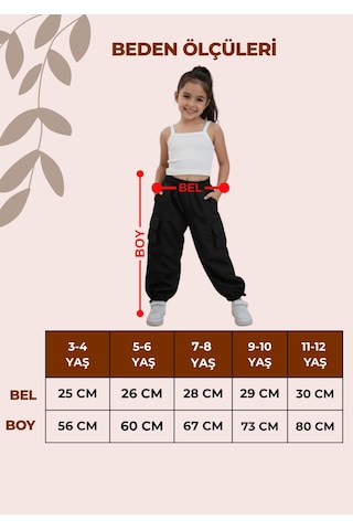 Smalltouch Kız Çocuk Paçası Ve Beli Ayarlanabilir Lastikli Paraşüt Pantolon Pembe
