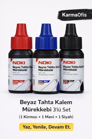 Beyaz Tahta Kalemi Mürekkep Seti 3 Mürekkep Çok Renkli3