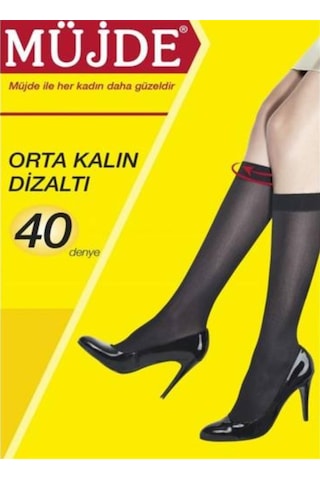 Müjde 24'lü 40 Denye Rahat Lastikli Orta Kalın Dizaltı Çorap TÜM RENKLER-38/Bronz