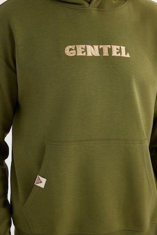 Tudors Erkek Oversize Geniş Kesim Pamuklu Baskılı Yeşil Kapüşonlu Sweatshirt-37295 Yeşil
