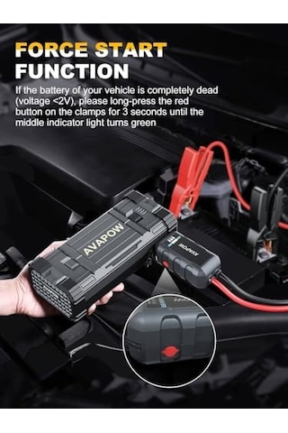 Avapow A28 3000a 23800mah Jump Starter Taşınabilir Akü Takviye Kiti