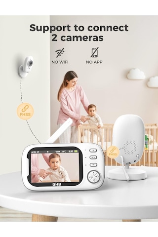 Bebek Monitörü Kamera, 3.5 Inç Video, Vox Modu, Gece Görüşlü, Interkom Ve Ninniler
