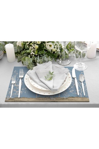 Mavi Bahçe Kumaş Amerikan Servis 4'lü Set 35x50cm Çok Renkli