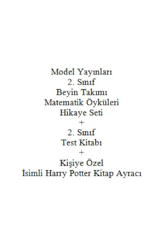 2. Sınıf Hikaye Seti Model Yayınları Beyin Takımı Matematik Öyküleri + 2. Sınıf Test Kitabı + Kişiye Özel İsimli Harry Potter Kitap Ayracı