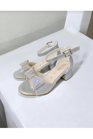 Stella Butik Işıklı Kız Çocuk Topuklu Ayakkabı Gri