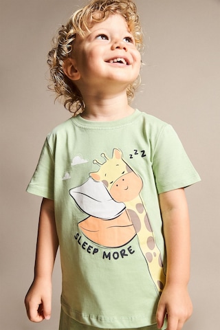 Defacto %100 Pamuk 2li Ayıcıklı Ecru Pijama Takımı Erkek Bebek G8862a526smgn1216 Yeşil-gn1216