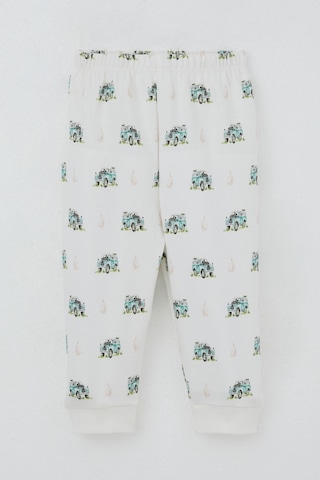 Breeze Erkek Bebek Pijama Takımı Omuzdan Patlı Macera Temalı Küçük Kaşif 4 Ay-1 Yaş, Ekru Ekru