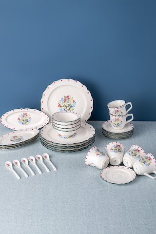 Emsan Yolanda Porselen 32 Parça 6 Kişilik Kahvaltı / Servis Takı Beyaz