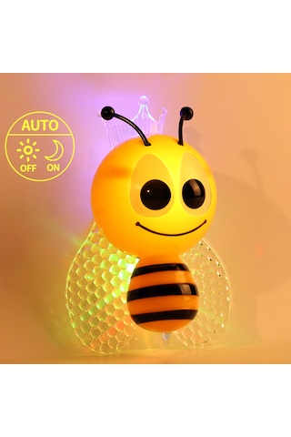 Led Gece Lambası Çocuk Bebek Odası Işık Sensörlü Arı Figür