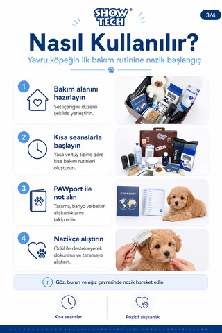 Showtech Premium Lüx Puppy Pack Yavru Köpek Bakımı İçin Başlangıç Seti