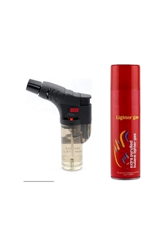 Siyah Gazlı Torch Pürmüz Çakmak Seyahat Pürmüzü Kamp Pürmüz 1 Ade Siyah