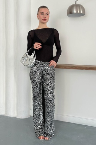 Verymoda Pullu Pantolon D2936 Gümüş