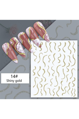 3d Reflektif Efekt Nail Art Sticker Model - 4 55881-4